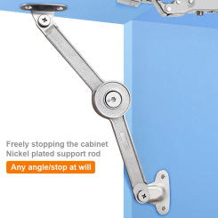 Lid Support Hinge with Soft Close Lid Lift Up Stay Buffer Damper Adjustable Stop in Any Position for Wardrobe Cabinets Door