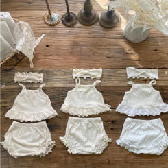 TZ2461 New summer children's clothing summer baby girl thin cotton floral suspender T-shirt large PP shorts ruffle set