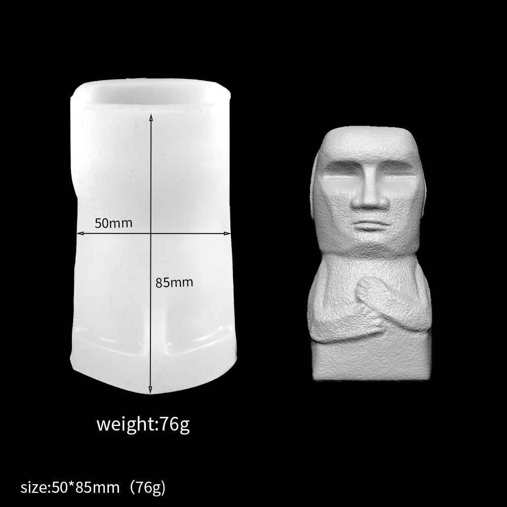 Description Picture 4 of itemMoai Stone Candle Silicone Mold DIY Human Body Aromatherapy Gypsum Handmade Soap Ornament Portrait Resin Mould Home Decor Gifts