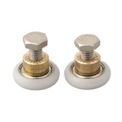 Runners Door Rollers 6-8mm. Brass Centre Nylon Outer Wheel Stainless Steel Screw. For Old Shower Door Rollers.