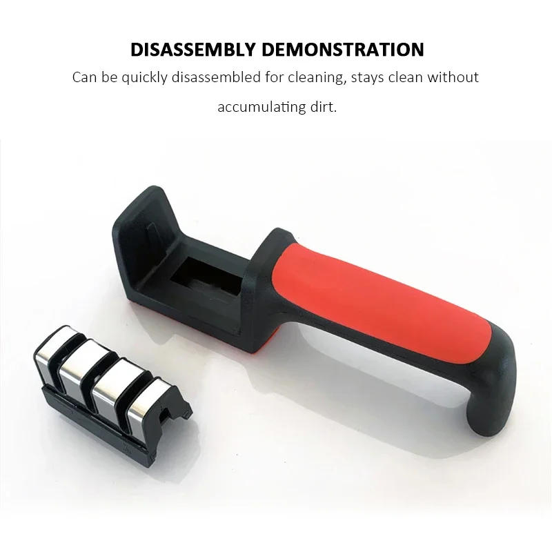 Description Picture 4 of item3/4-Segment Kitchen Knives Sharpener Household Multi-Functional Hand-Held Black Sharpening Stone Sharp Knife Sharpeners Tools