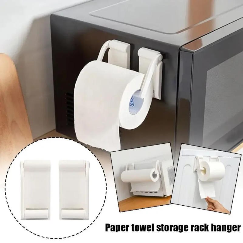 Description Picture 2 of itemMagnetic Household Paper Towel Holder Kitchen Paper Roll Holder Punch-free Dishcloth Hanger Cling Film Storage Rack