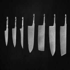 Custom Chef Knife Set Making Kit, Kitchen Knife Blade, Blank Damascus Steel, Paring Knife, DIY Handle, Handmade Knife NO Handle