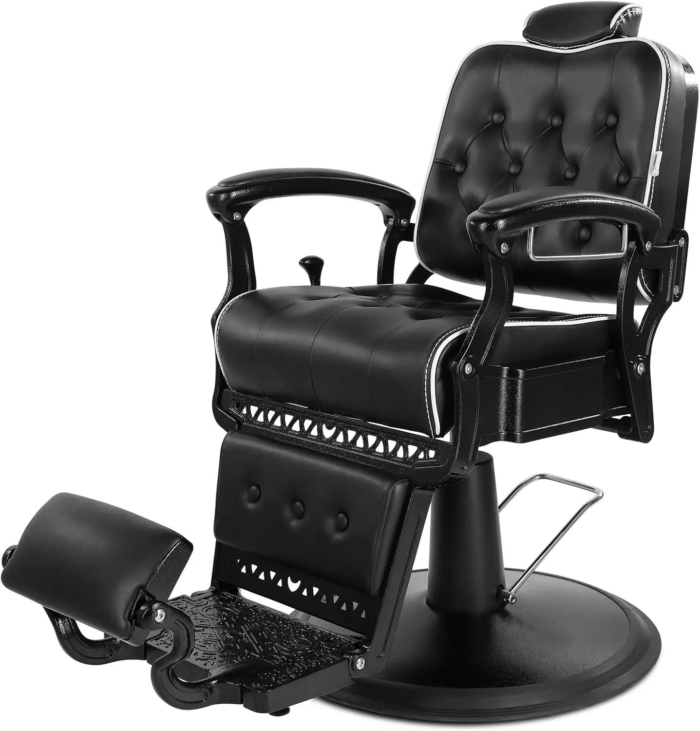 Description Picture 2 of itemBarber Chair All Purpose Hydraulic Recline Salon Chair Beauty Spa Vintage Barber Chair Heavy Duty Chair(Black)