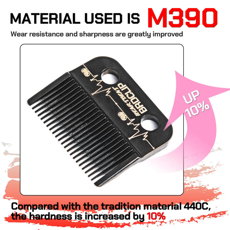 Description Picture 6 of itemBRDCLIP Blade Hair Clipper DLC FADE Blade Replacement M390 Steel Moving Blade for 8148 Madeshow M10 2020C VGR 001 003 Wmark X1