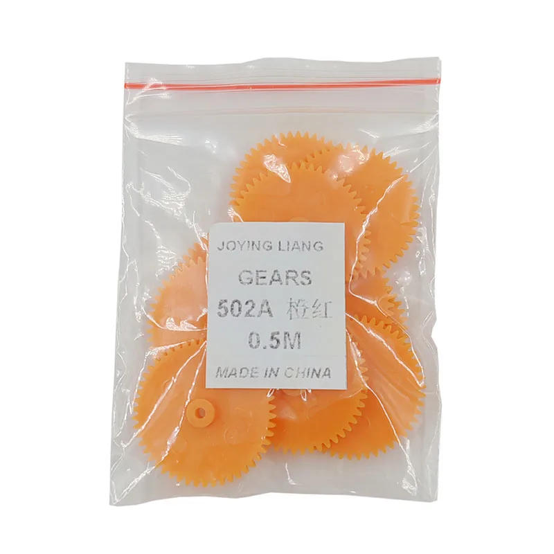 Description Picture 4 of item50T 0.5M Soft Plastic Gear Orange 50 Teeth OD=26mm DIY Toy Power Transmission Pinion Parts 502A