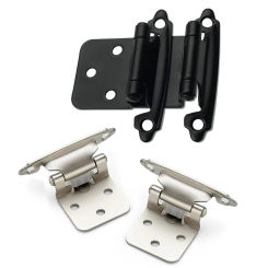 2Pcs Cupboard Door Flush Hinges with Screws Overlay Flush Cabinet Hinges for 1/2In American Cupboard Door