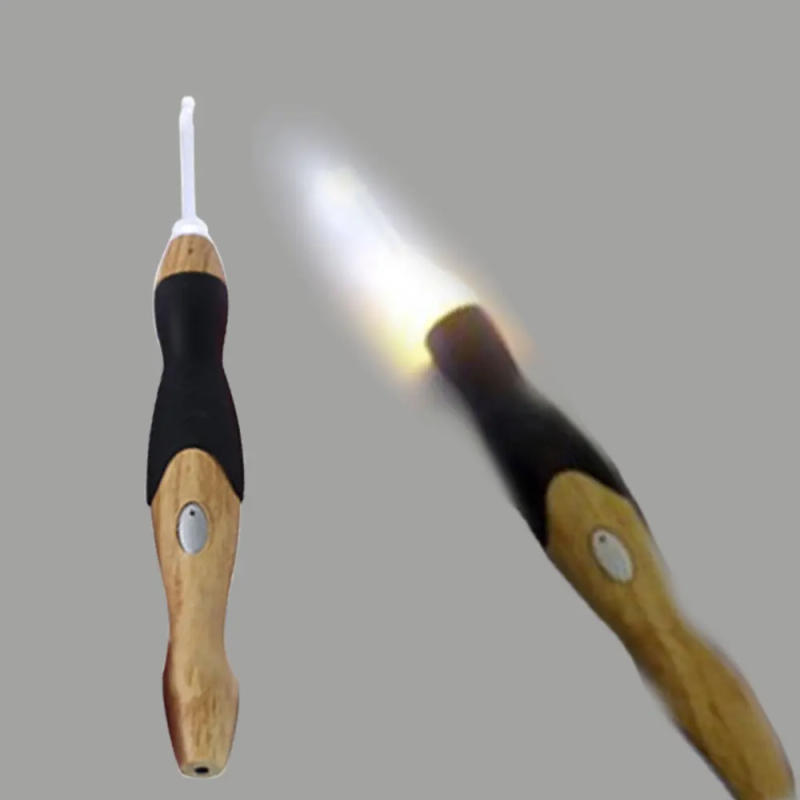 Description Picture 3 of item9 in 1 USB Light Up Crochet Hooks Knitting Needles LED Sewing Tools Set DIY Weaving Sweater Tools Kit Sewing Accessories