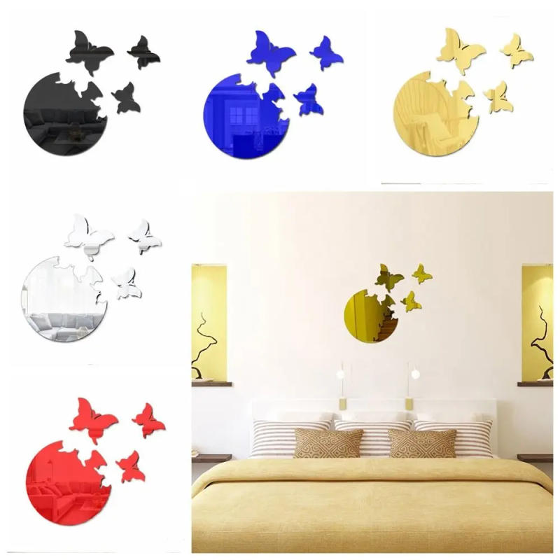 Description Picture 4 of item4pcs 3D Butterfly DIY Mirror Wall Sticker Room Decor Stickers Decal Home Decor for Bedroom Bathroom Living Room Decor