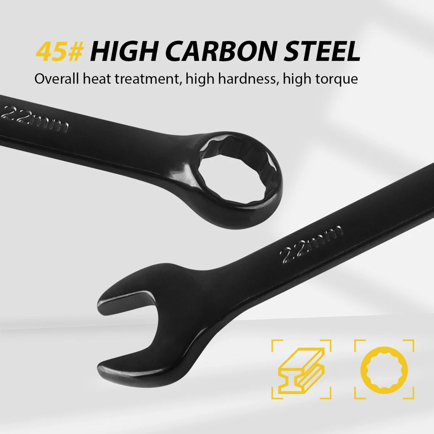 Description Picture 5 of itemCombination Wrenches,  Metric Wrench Set 6-24mm, Tough Black, With Storage Bag, Motorcycle Maintenance Toolkit