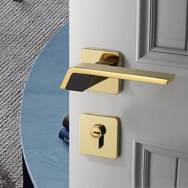 Description Picture 4 of itemHigh Quality Zinc Alloy Bedroom Door Lock with Key Indoor Mute Security Door Locks Mechanical Handle Lockset Home Hardware