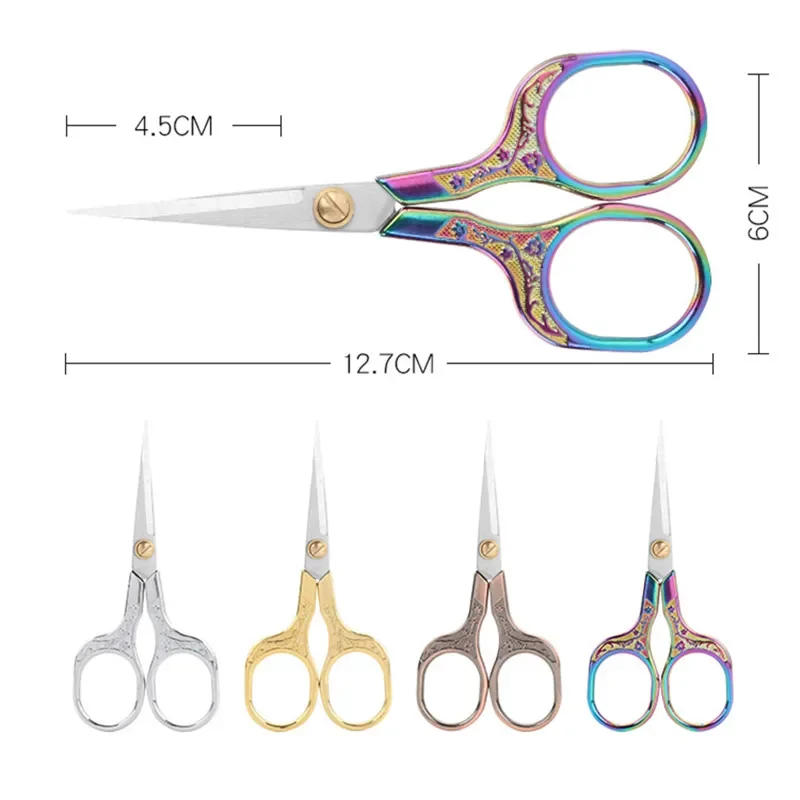 Description Picture 6 of itemRetro Zakka Stainless Steel Vintage Scissors Sewing Stationery Grooming Cutter Embroidery Cross-stitch Yarn Thread Tools Shears