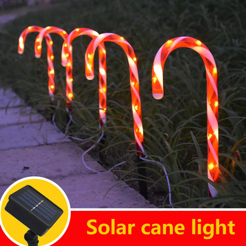 Description Picture 2 of itemSolar Cane Light LED Christmas Cane Lamp with Ground Spike Waterproof Candy Cane Fairy Lights Xmas Decoration Garden Lighting