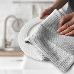 Large Cloth Napkins,Waffle Weave Cotton Dish Rags,Ultra Soft Absorbent Tea Towel,45x65cm Large Kitchen Dinner Plate Hand Towel