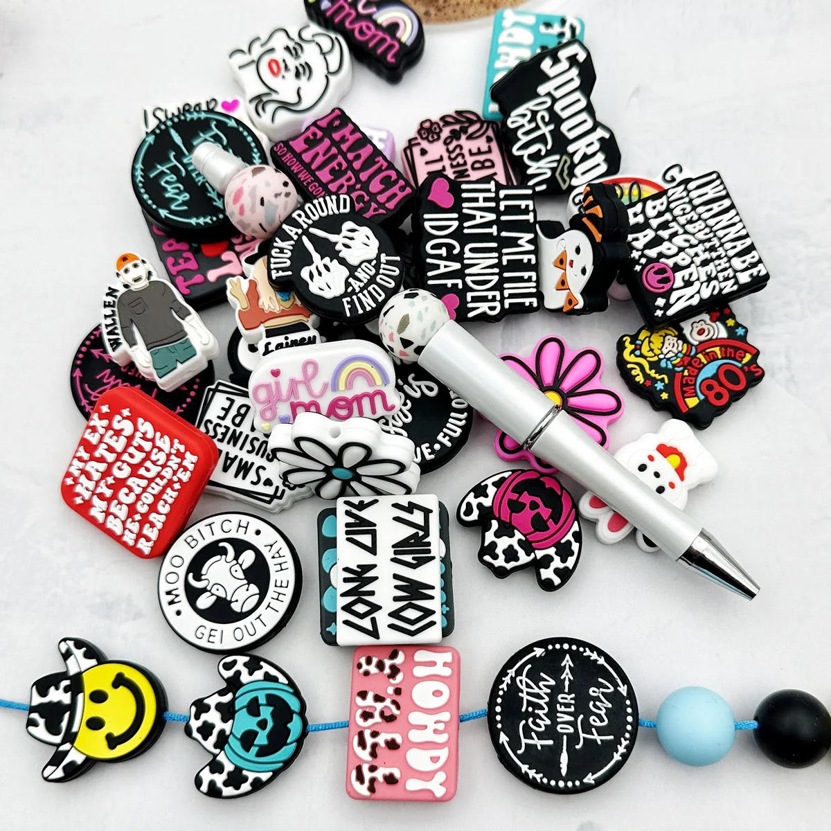 Description Picture 3 of item10pcs Silicone Beads Diy Focal Silicone Beads DIY Pen Nipple Chain Jewelry Accessories Wholesale Silicone Beads Creative Gifts