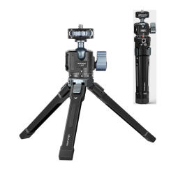 2024 Aluminum Selfie Stick Tripod w 360 Ball Head Cold Shoe Tabletop Tripod for iPhone 15 14 Samsung Phone DSLR Camera Magic Arm