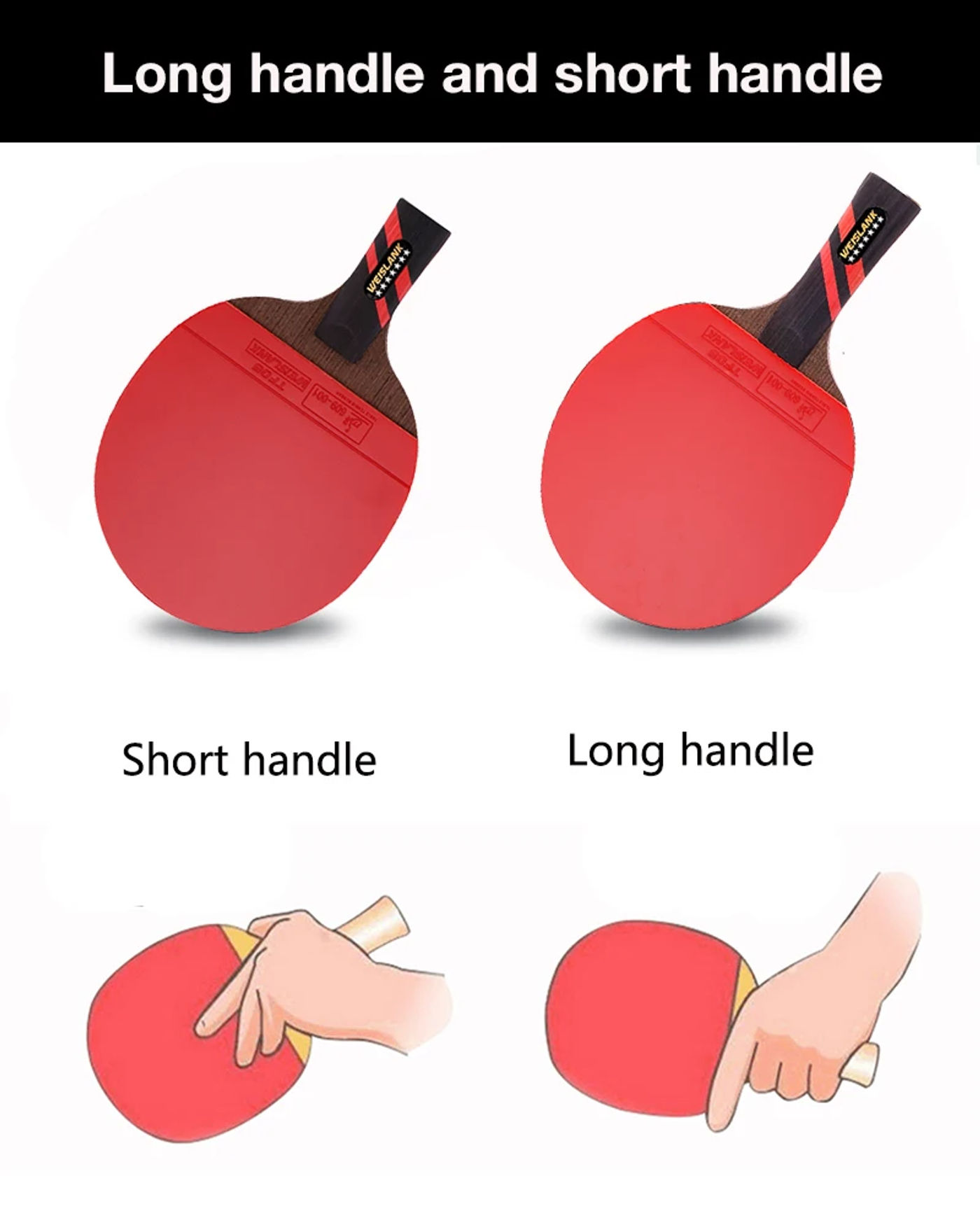 Description Picture 2 of itemCarbon Fiber Blade Table Tennis Racket Double Face Pimples  In Ping Pong Paddle Racket Set