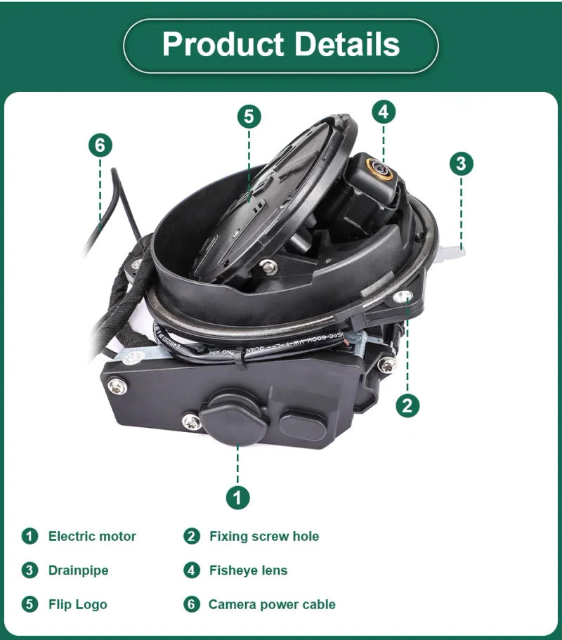 Description Picture 3 of item170° AHD 1080P Flip Emblem Rear View Reverse Backup Camera For VW Golf 6/7/8 Polo CC Beetle Magotan B6 B7 B8 EOS T-roc Passat