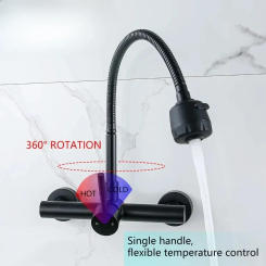 Household Shower Faucet Dishwashing Sink Stainless Steel Kitchen Hot and Cold Faucet Into The Wall Bathroom Faucet