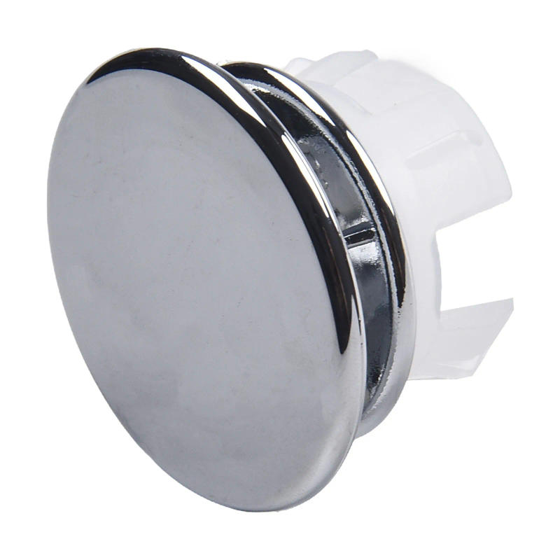 Description Picture 5 of itemChrome Durabile Hole Overflow Cover Bathroom Convenient Cover 33*11.8mm ABS Bathroom Basin Round Silver 2*Cover