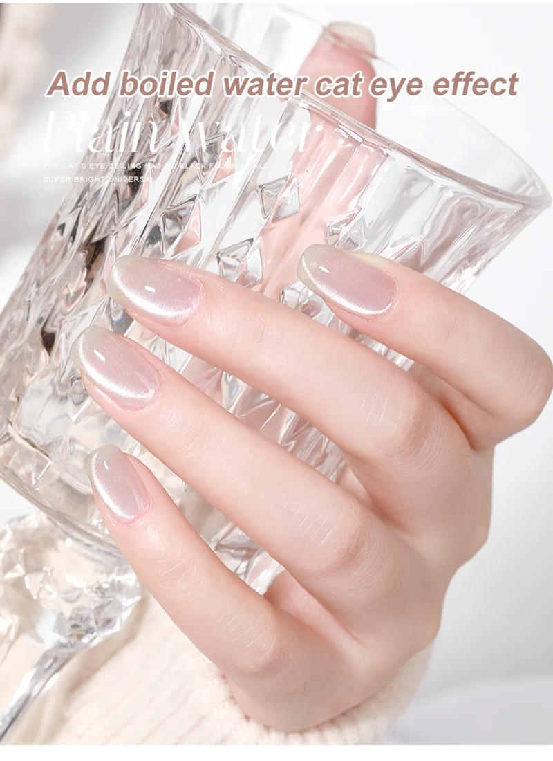 Description Picture 4 of itemAS 15ml Smooth Ceramics Cat Magnetic Gel Nail Polish Silver Moonlight Cat Eye Effect Sparkling Glitter Semi-Permanent Varnish