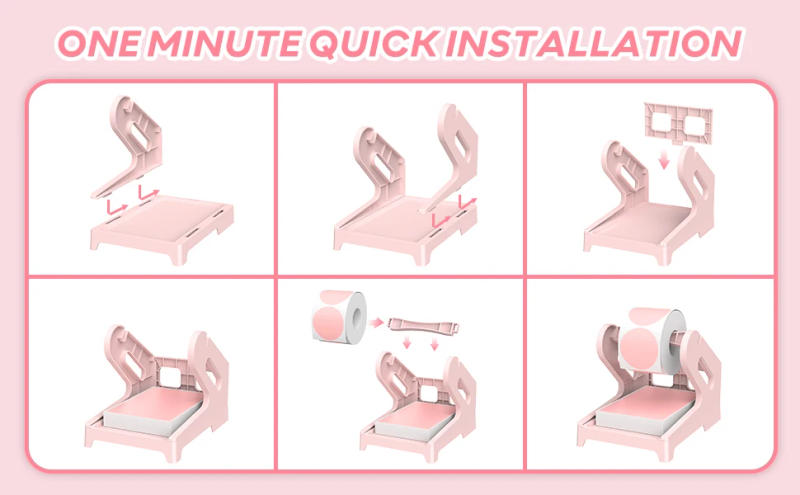 Description Picture 4 of itemPhomemo Label Holder Thermal Label Holder for Rolls and Fanfold Labels Shipping Label Stand Desktop Printer Accessory Supplies