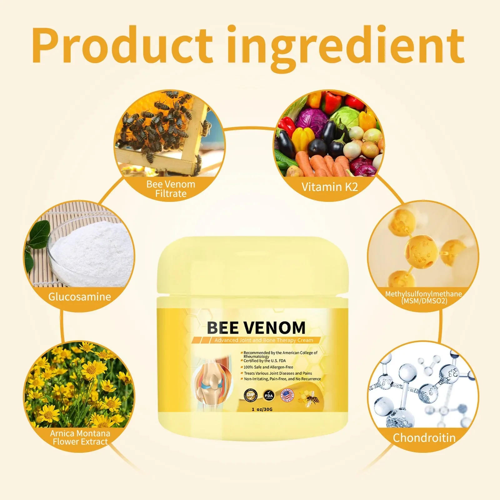 Description Picture 4 of item30g High-Quality Advanced Joint And Cream Propolis Joint Cream Soothing Provides For Neckwaistback Hand Feet And Leg  Durable