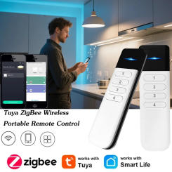 Tuya ZigBee Wireless Portable Remote Control 4 Zone LED Dimmer Smart Home Scene Control Switch Smart Life APP Fr Assistant 2MQTT