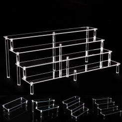 Transparent Acrylic Cylinder Ladder, Display Stand for Figure, Car Models, Cupcake Storage and Display, 1-5 Tiers, 20/30/40/50cm