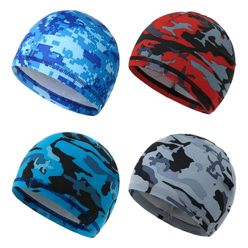 Description Picture 2 of itemSummer Swimming Cap Plus Size Adult Ear Protection Long Hair Cover Outdoor Sports Bathing Caps Brimless Turban Beach Hats Camo