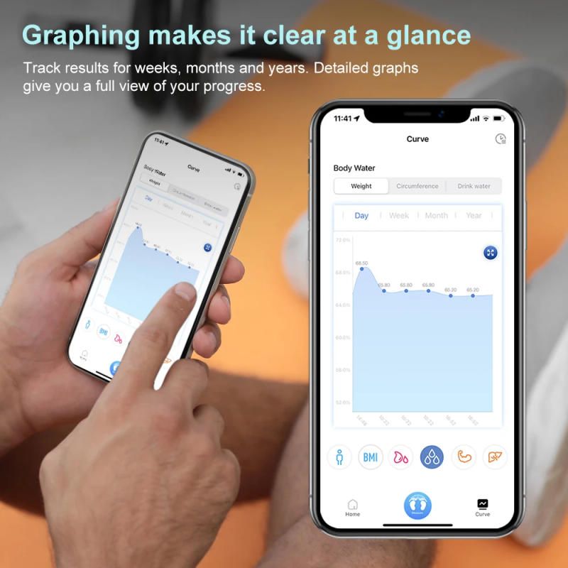 Description Picture 3 of itemINSMART Digital Weight Scale Person Body Balance Inteligente Adult 180kg Smart Body Fat Professional Scales Bioimpedance Scale