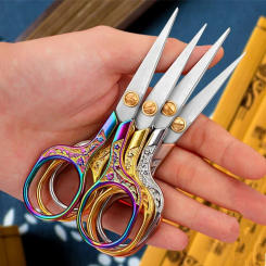 Stainless Steel Vintage Scissors DIY Sewing Retro Zakka Cross-stitch Fabric Cutter Embroidery Scissor Tailor Thread Tools Shears