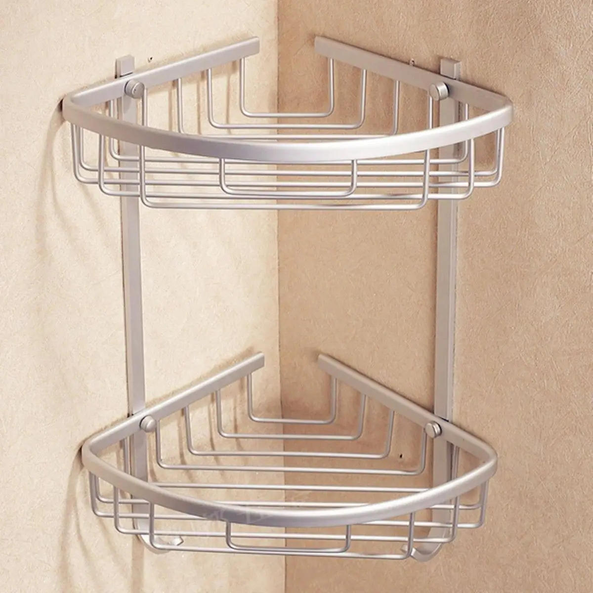 Description Picture 2 of itemBathroom Shelves Aluminum Shower Triangular Rack Storage Corner Shelf For Shampoo Soap Cosmetic Basket Holder 2/3 Layer