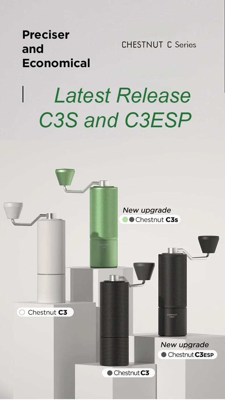 Description Picture 2 of itemTIMEMORE Chestnut C3S / C3ESP Manual Coffee Grinder Upgrade All-metal Body & Anti-slip Design Portable Grinder S2C Burr Inside