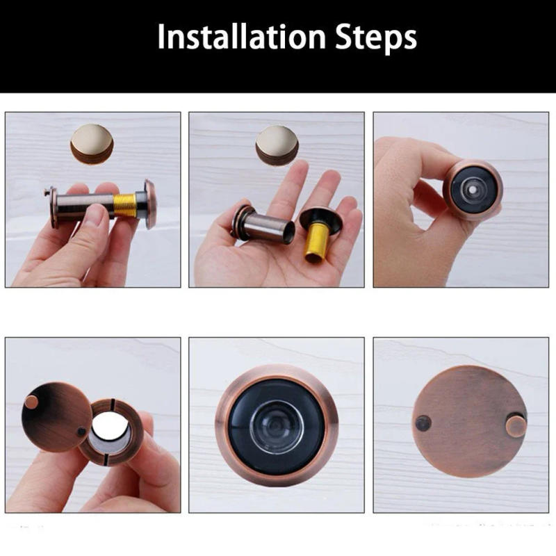 Description Picture 5 of itemDoor Peephole Door Viewer Furniture Hardware 200 Degree Adjustable Glass Lens Eye Sight Hole With Privacy Cover