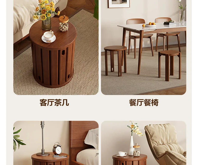 Description Picture 6 of itemCreative Four In One Dining Chairs New Chinese Style Kitchen Stools Multifunctional Coffee Table Stacking Storage Wooden Bench