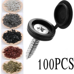 100pcs Hinged Plastic Screw Cap Integrate Fold Snap Protective Bolts Cap for Furniture Hardware Exterior Protective Screws Decor