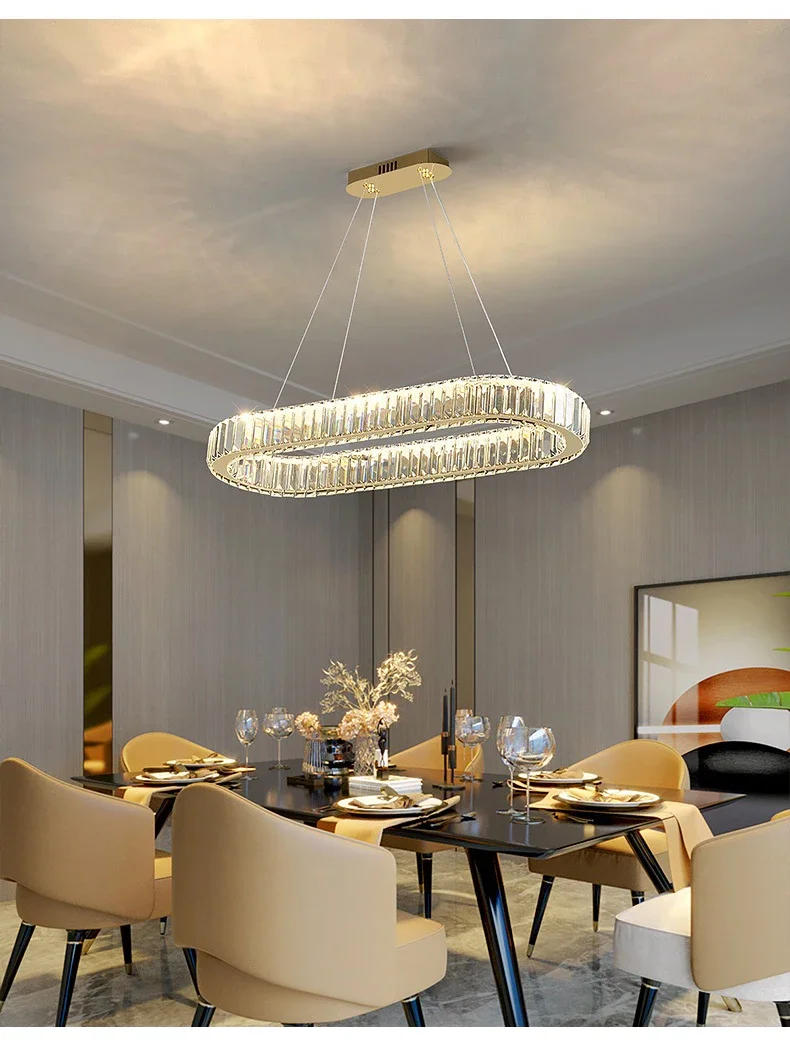 Description Picture 5 of itemModern Luxury Crystal Ceiling Pendant Lamp Living Room Bedroom Hanging Chandelier Bar Dining Table Light for Room Decor Lustre