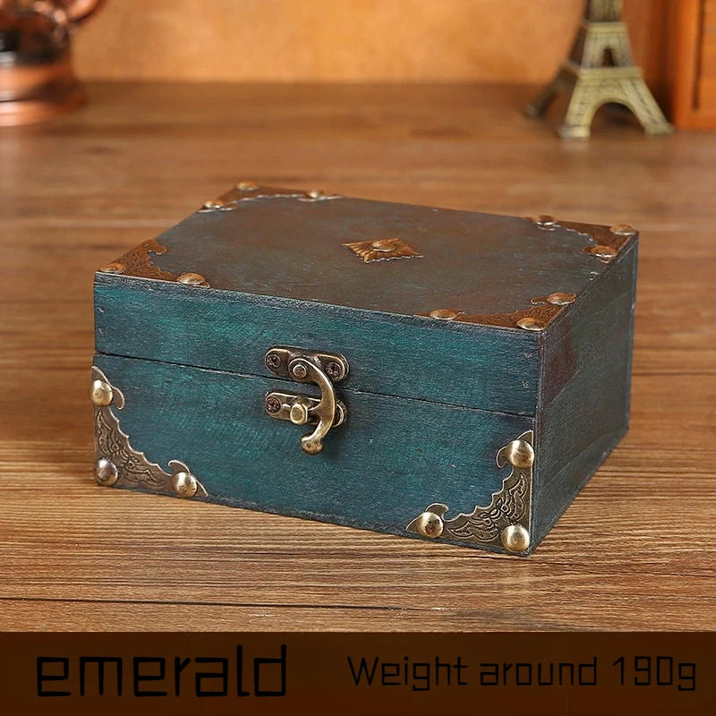 Description Picture 5 of item1 vintage treasure chest storage box, wooden jewelry box, small treasure box for hiding