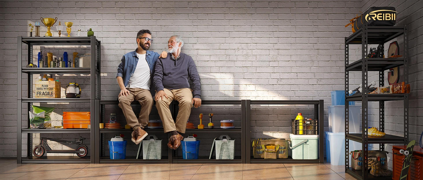 Description Picture 2 of item78" H Garage Shelving, 55" W Storage Shelves 3000LBS Heavy Duty Shelving 5 Tier Adjustable Metal Shelving Unit for Storage Rack