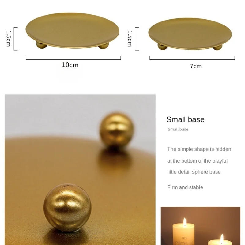 Description Picture 4 of itemIron Black Gold Candle Holder Tray Base Wedding Party Holiday Banquet Decorative Candle Holder Art Gift Cup Candle Accessories