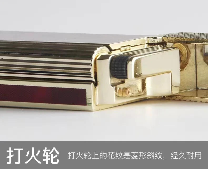 Description Picture 6 of itemNew Business PING Bright Sound Gas Lighter Compact Jet Butane Cool Metal Cigar Lighter Grinding Wheel Pipe Cigarette Accessories