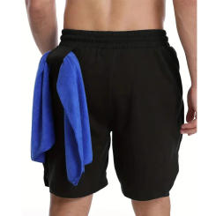 New Beach Men's Fitness Training Shorts Summer 2 In 1 Quick Dry Gym Running Double-Deck Shorts Outdoor Sportswear Men Short Pant