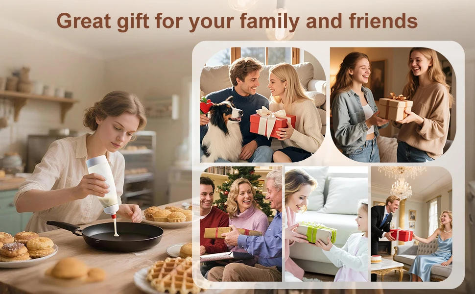 Description Picture 4 of itemPancake Batter Dispenser with Blender Ball, Pancake Mixer Kitchen Batter Squeezer Bottle Suitable for Cupcake, Pancakes, Muffins