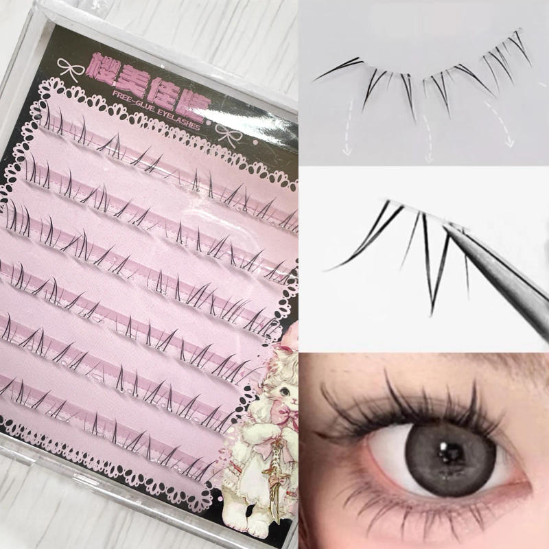 Description Picture 2 of item4-6mm No Glue False Eyelashes New Korean Style Lower Lashes Natural Fake Eyelashes for Women Daily Wear Cosplay DIY Makeup
