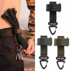 Molle Adjustable Glove Holder Key Ring Chain Heavy Duty Firefighter Glove Strap Mini Carabiner Clips for Camping Hiking Working