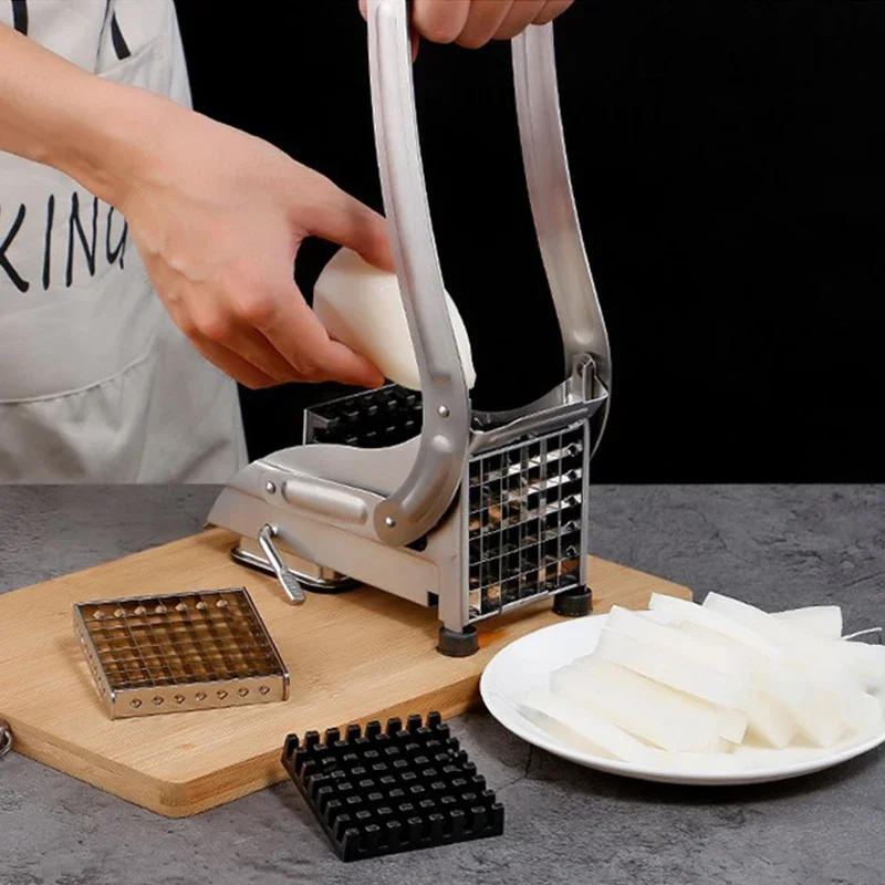 Description Picture 5 of itemStainless Steel Potato Slicer Potato Cutter French Fries Machine For Kitchen Manual Fruit Vegetable Food Chopper Masher Gadgets