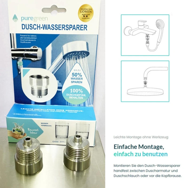 Description Picture 3 of item2 Pack Shower Water Flow Saver Adapter Bathroom Flow Limit Reducer Control for Valve Easy Installation without Tools