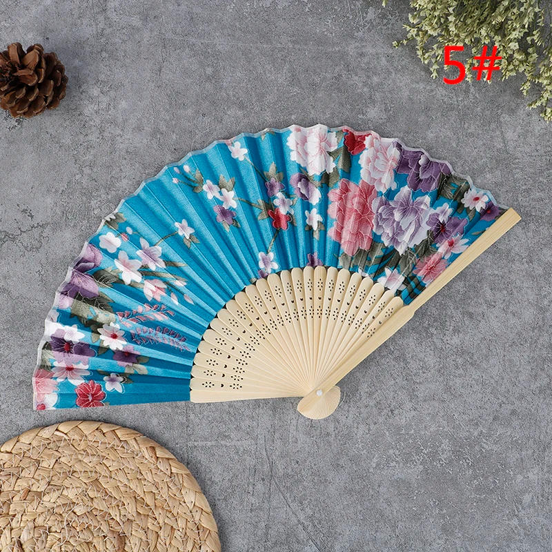 Description Picture 6 of item1PC Original Wooden Hand Flower Bamboo Pocket Fan Decoracion Fiestas Chinese Japanese Folding For Home Decor