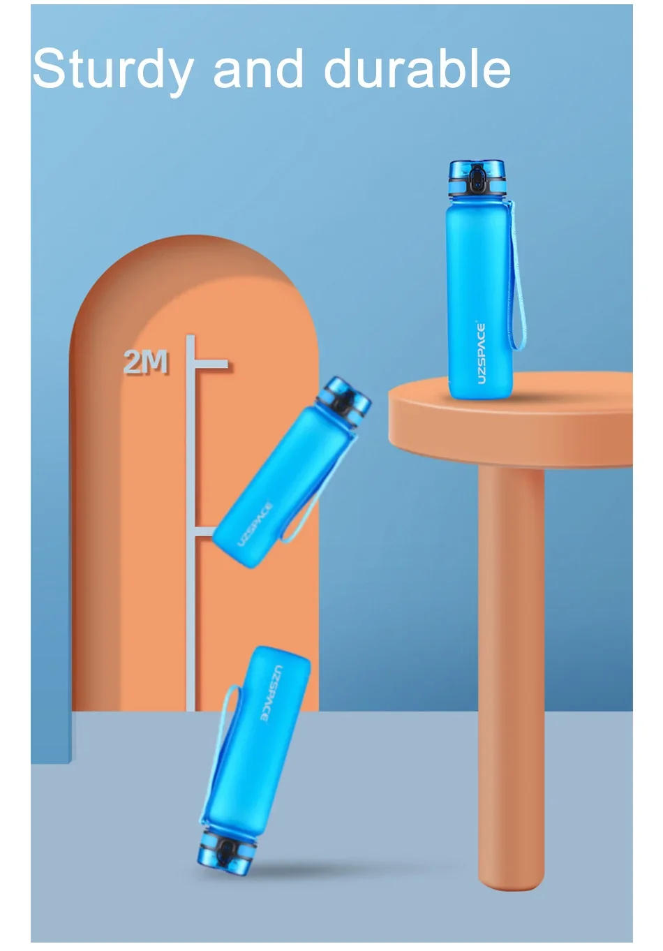 Description Picture 5 of itemHot Sale 500/1000ML Sports Water Bottle Shaker Outdoor Travel Portable Leakproof Drinkware Tritan Plastic Drink Bottle BPA Free